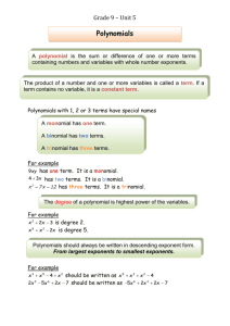 Polynomial notes and practice