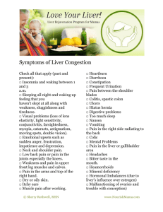 Symptoms of Liver Congestion Check all that apply (past and