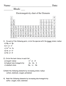 electronegativity and radii practice