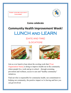 Lunch-n-Learn - Association for Community Health Improvement