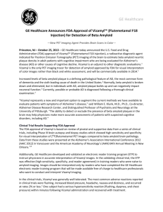 Press release: GE Healthcare Announces FDA Approval of Vizamyl