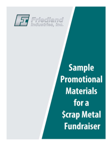 Scrap Metal Fundraiser Sample Promotional Materials