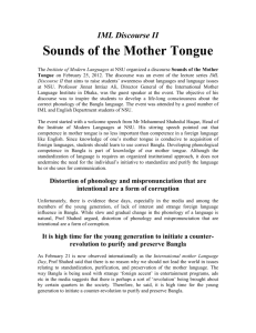Discourse on Sounds of the Mother Tongue at NSU