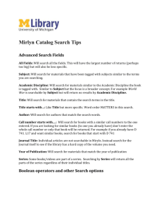 Catalog Search Tips - University of Michigan Library