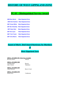 Award of Merit - West Gippsland Zone PCAV