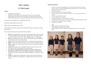 Girls` Uniform 6 th -12th Grades