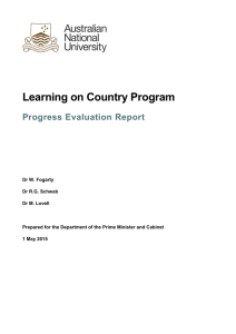 Learning on Country Program Progress Evaluation Report