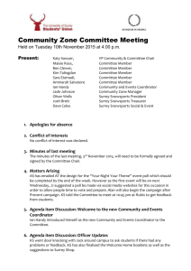 10th November 2015 Community Zone Meeting Minutes
