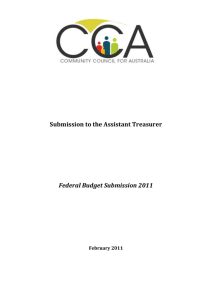 CCA Budget Submission