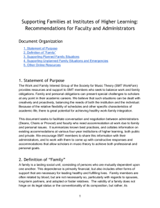 Recommendations for Supporting Families at Institutions of Higher