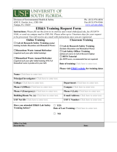 EH&S Training Request Form