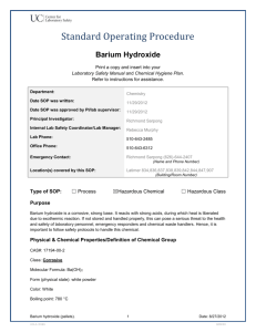 Barium Hydroxide SOP