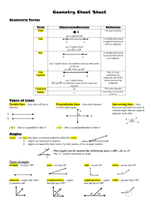 Geometry Cheat Sheet Geometric Terms Term Illustration/Notation