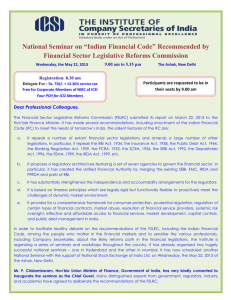 National Seminar on “Indian Financial Code” Recommended