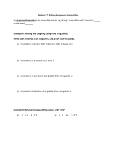 Section 2.5 Compound Inequalities