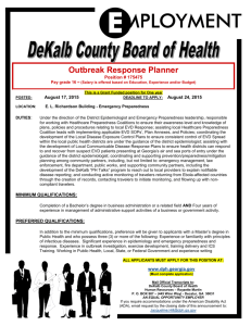 Outbreak Response Planner - DeKalb County Board of Health