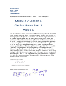 Module 7 Lesson 1 Circles Video 1 Transcript