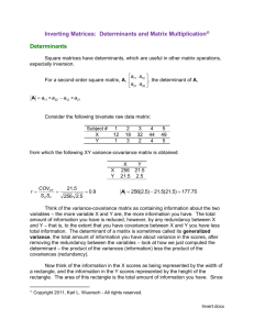 Inverting Matrices: Determinants and Matrix Multiplication