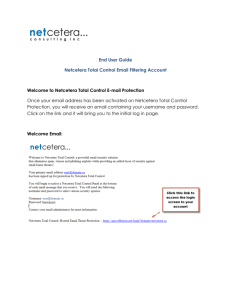 End User Guide Netcetera Total Control Email Filtering Account