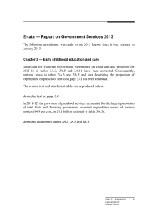 Errata - Chapter 3: Early childhood education and care