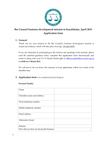 Application form - The Bar Council