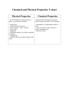 Chemical and Physical Properties T