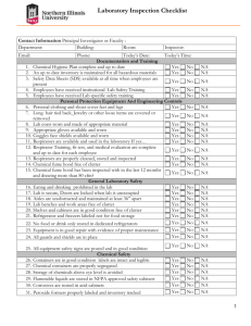 Laboratory Inspection Checklist