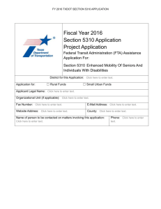 FY 2015 Section 5310 Application Program District Supplement