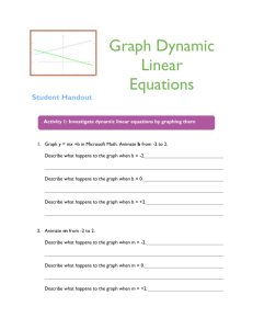 Dynamic linear equations student handout