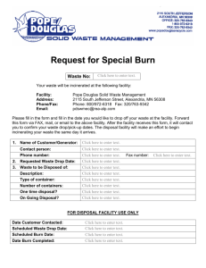 Request to Burn Form - Pope/Douglas Solid Waste