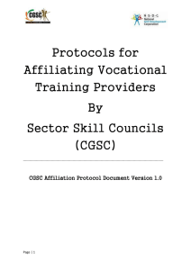 CGSC Training Provider Affiliation Protocol