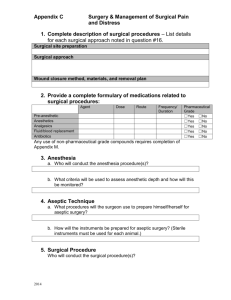 Appendix C Surgery & Management of Surgical Pain and Distress
