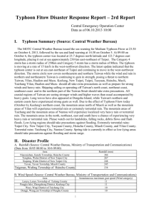 Typhoon Fitow Disaster Response Report * 2rd Report