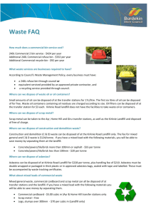 Waste FAQ - Burdekin Shire Council