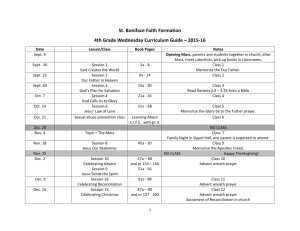 Curriculum Guide - St. Boniface Parish and School, Germantown, WI