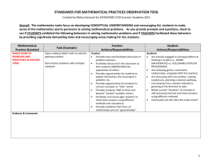 standards for mathematical practices observation tool