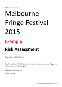 Melbourne Fringe Risk Assessment Checklist