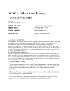 Wildlife Fisheries and Ecology syllabus