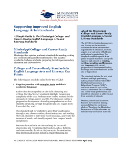 About the MCCRS English Language Arts and Literacy Standards
