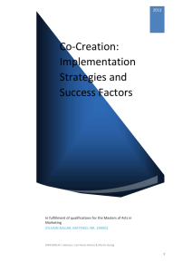 Co-Creation: Implementation Strategies and Success