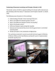 Conducting of Awareness workshop and Principle of Gender in CSO