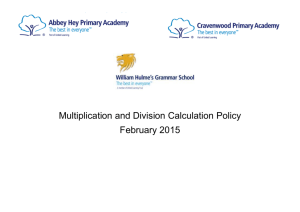 Multiplication and Division Calculation Policy