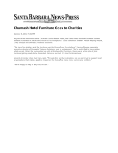 Chumash Hotel Furniture Goes to Charities