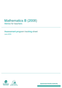 Mathematics B (2008) -- Advice for teachers -