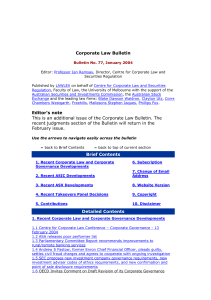 Corporate Law Bulletin 77 - January 2004