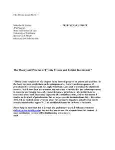 The Theory and Practice of Private Prisons and Related Institutions
