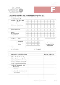 application for the fellow membership of the slia