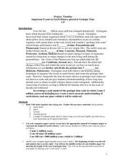 Geologic History Reference Table Worksheet 2 Answer Key