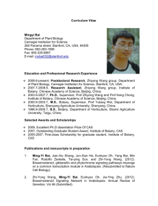 Curriculum Vitae Mingyi Bai Department of Plant Biology Carnegie