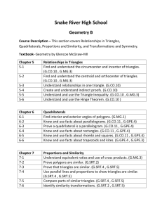 Scope and Sequence Geometry B
